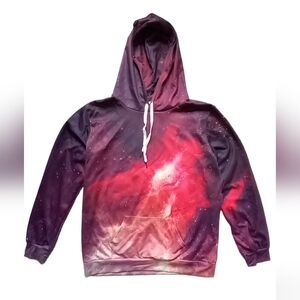 Red Galaxy Pullover Hoodie